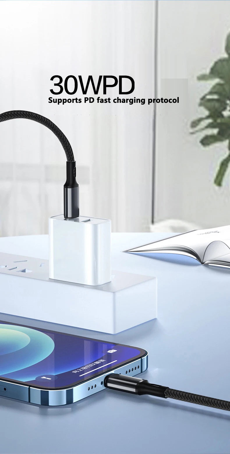 PD 30W USB Cable For iPhone 14 13 12 11 Pro Max 7 8 14 Plus XS XR Fast Charging USB C Cable Charger Date Wire Accessories