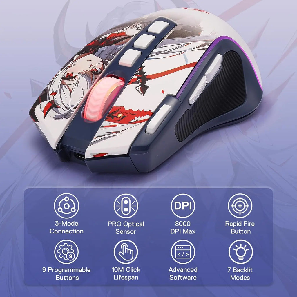 🔥🖱️ Redragon M612AK PRO RGB Gaming Mouse – 8000 DPI Dual Mode