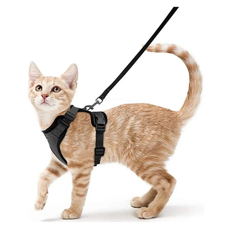 Cat Harness and Leash for Walking Escape-Proof Soft Adjustable Vest Harnesses for Cats Easy Control