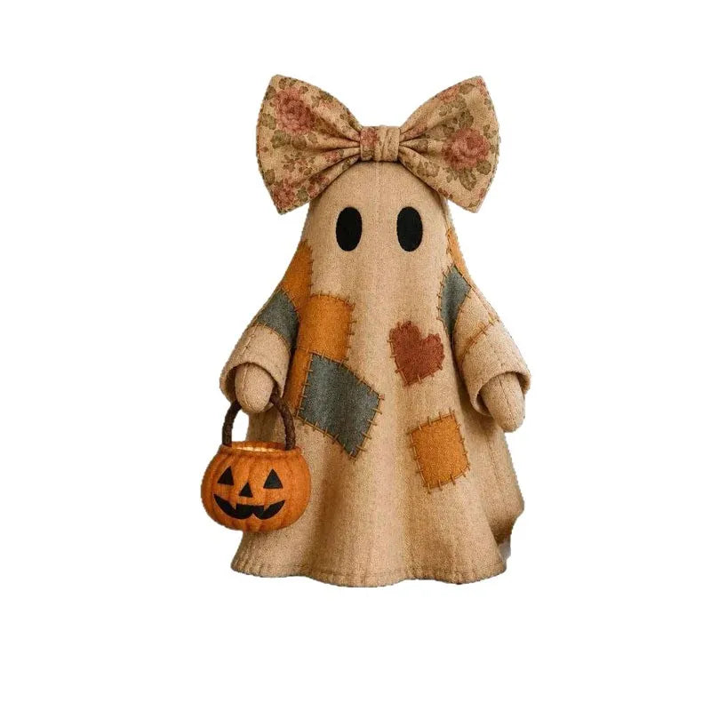Patchwork Ghost Halloween Ornament – Cute Seasonal Décor