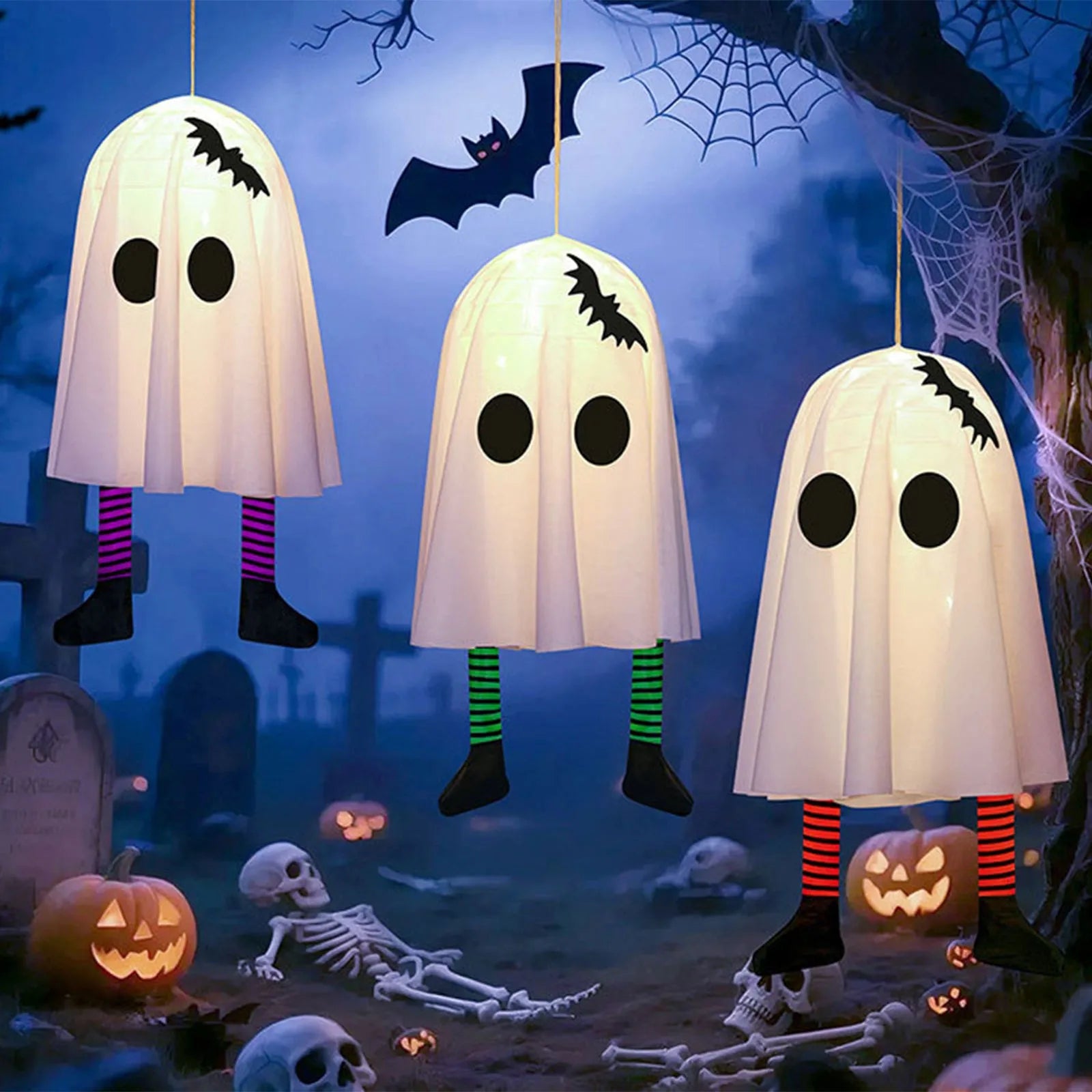 Glowing Ghost Hanging Decoration – Halloween Party Décor