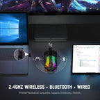 🔥🖱️ ATTACK SHARK X2 Pro Triple Mode Wireless RGB Gaming Mouse – Transparent Shell