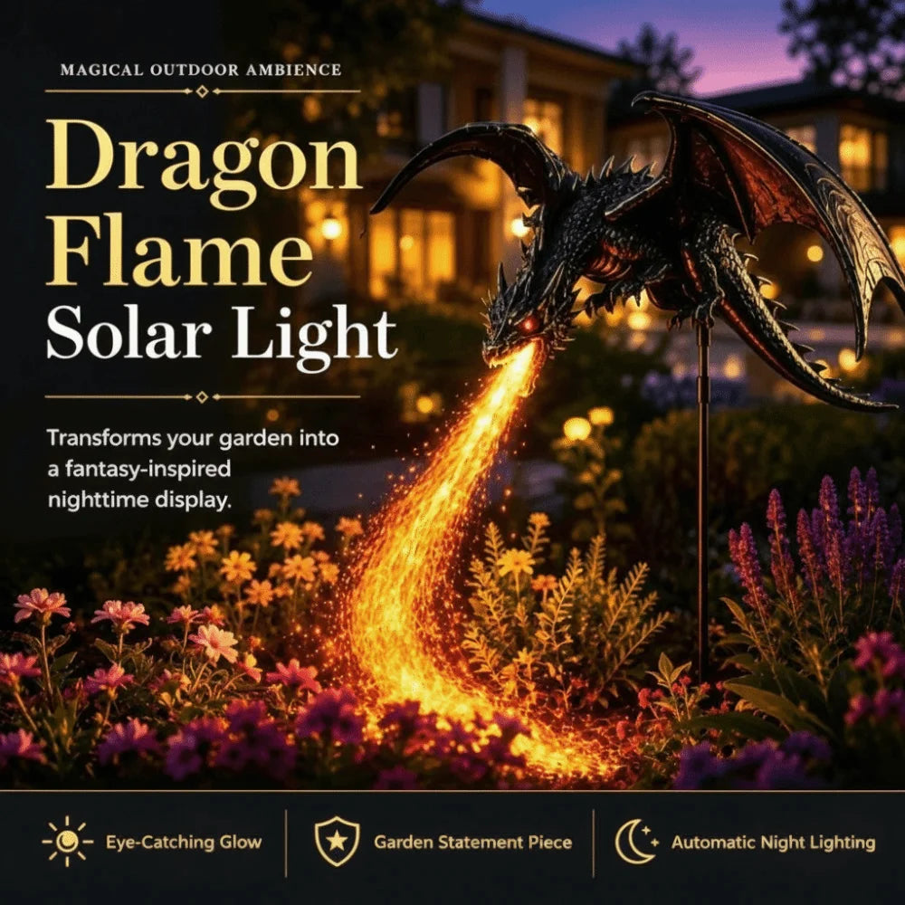Solar Dragon Fire Garden Light – Waterproof Resin Landscape Décor