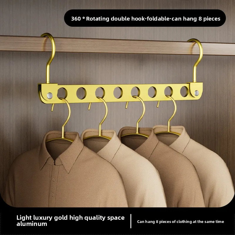 👕✨ Foldable Rotatable Clothes Hanger Organizer | 6 / 8 Holes Magic Metal Storage Rack 🪝 | Wardrobe Space Saver Hook