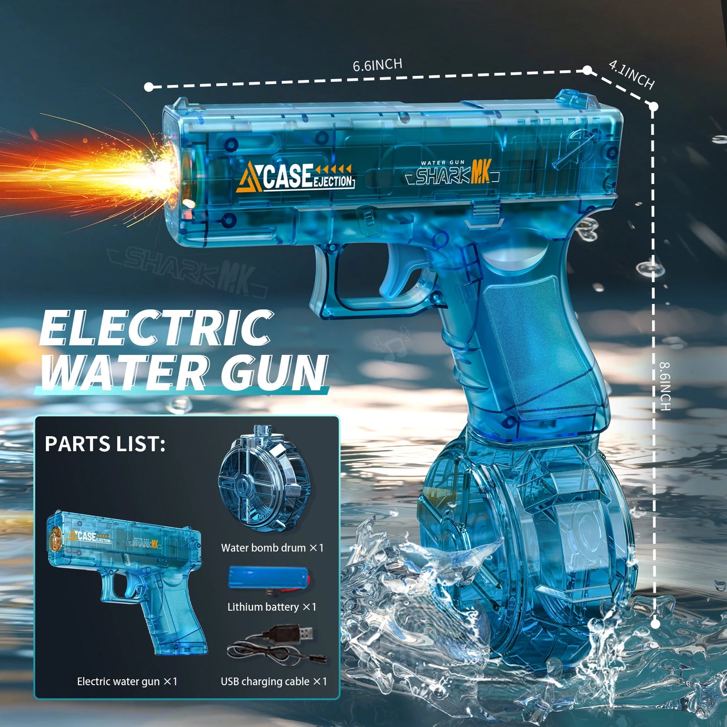 🔫💦 Electric Water Gun Toy | Portable Automatic Burst Blaster ⚡ | Kids Outdoor Summer Fun 🌞🏖️ Water Toys
