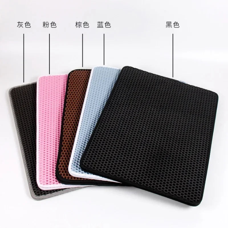 🐱🧼 Double Layer Waterproof Cat Litter Mat – Non-Slip & Washable