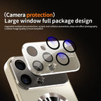 Titanium Metallic Matte MagSafe Case with Glass Camera Protection for iPhone