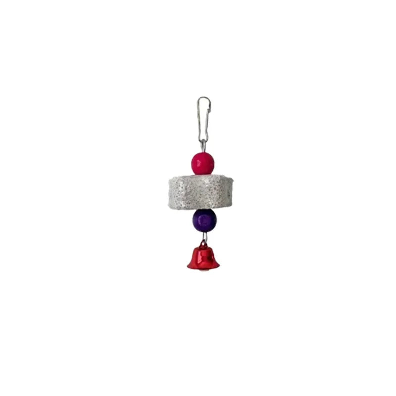 🦜🐿️ Multilayer Lava Rock Chew Toy with Colorful Beads for Small Pets