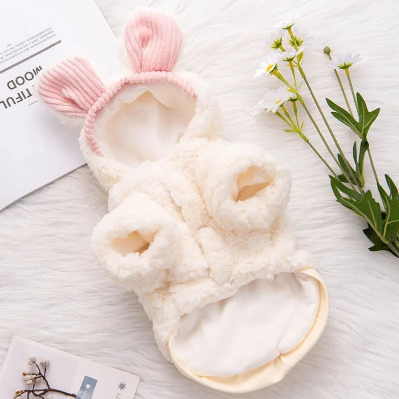 Warm Plush Pet Dog Jacket Coat Bear Pattern Dog Clothes Winter Puppy Costumes