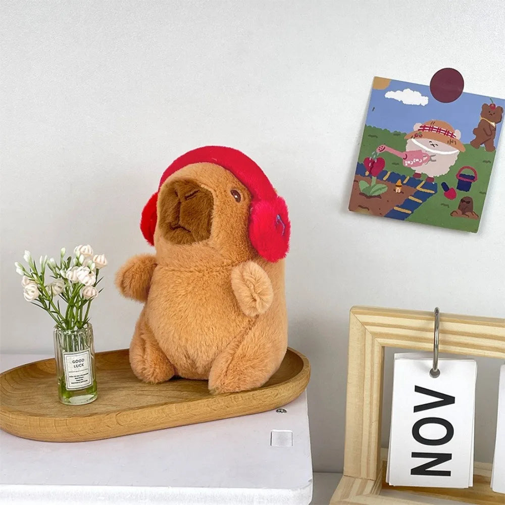 🦫🪽 Cute Capybara Plush Toy – Fluffy Anime Stuffed Animal with Hoodie & Wings | Small Simulation Doll Gift