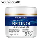 Collagen Retinol Hyaluronic Acid Facial Cream for anti-aging firming lifting fading fine lines whitening moisturizing and brightening skin.
