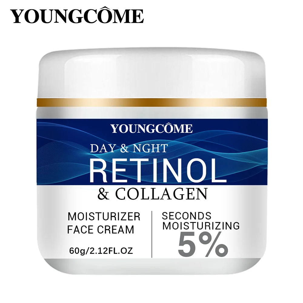 Collagen Retinol Hyaluronic Acid Facial Cream for anti-aging firming lifting fading fine lines whitening moisturizing and brightening skin.