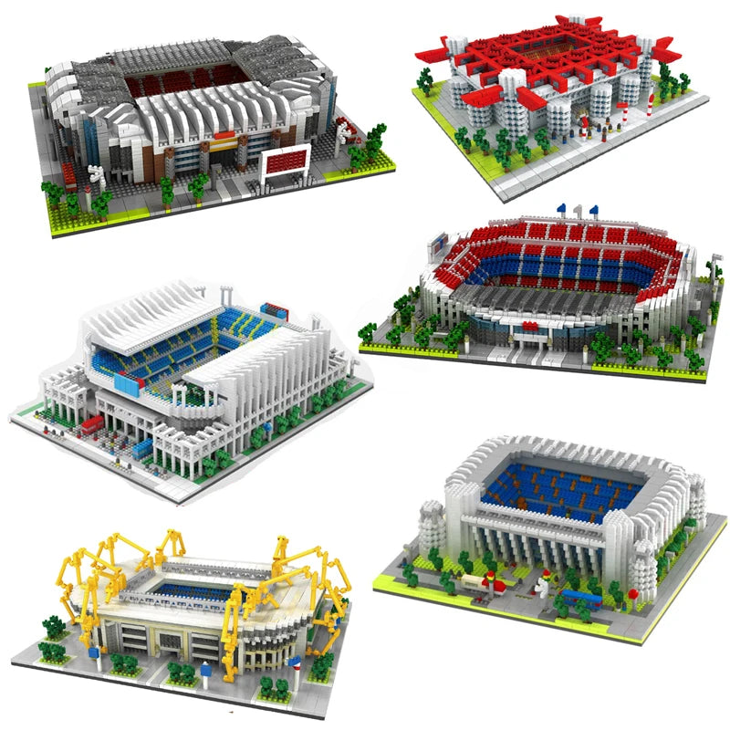 ⚽🏟️ Barcelona Soccer Stadium Micro Blocks – Mini Brick Football Field Architecture Building Set for Adults & Fans