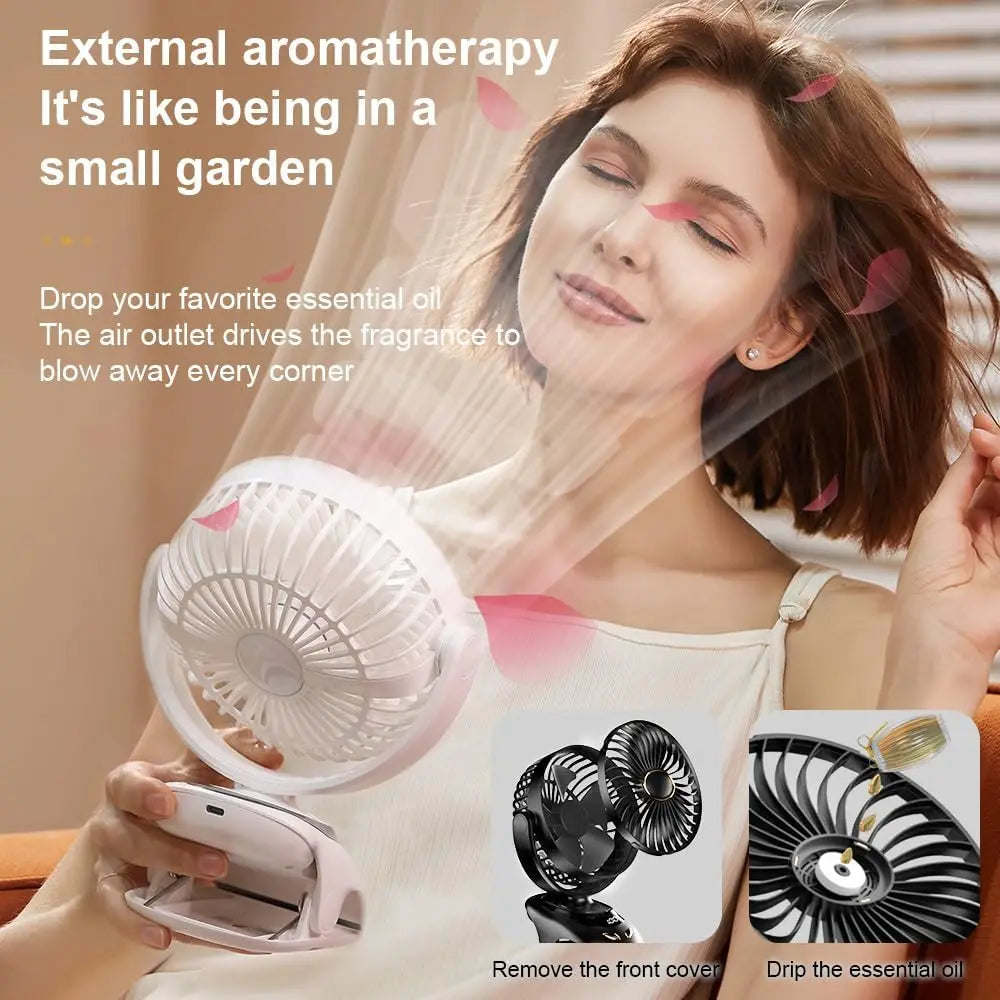 🌬️📎 Portable USB Clip-On Fan – Small Personal Desk Cooling