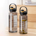 LUSQI Large Capacity Water Bottle (1.5L / 2L / 3L) – Leakproof Straw Bottle with Time Marker 💧✨