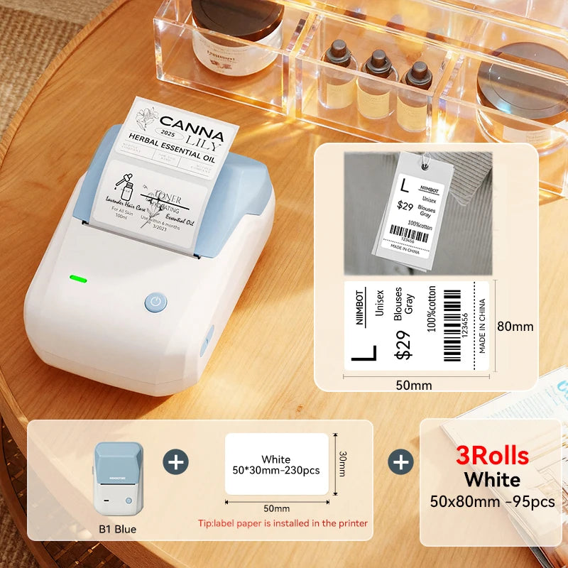 🏷️📱 NIIMBOT B1 Portable Thermal Label Printer – 2 Inch Bluetooth Sticker Maker