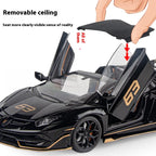 1:18 Scale SVJ63 Alloy Car Toy Model with Sound & Light Effects – Diecast Supercar Collection