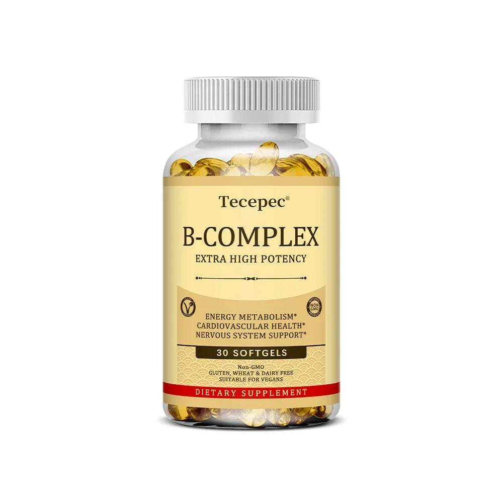 Vitamin B Complex-Contains Vitamins B1, B2, B3, B6, B5, B12 - Replenish Energy, Fight Stress and Enhance Immunity - 120 Capsules