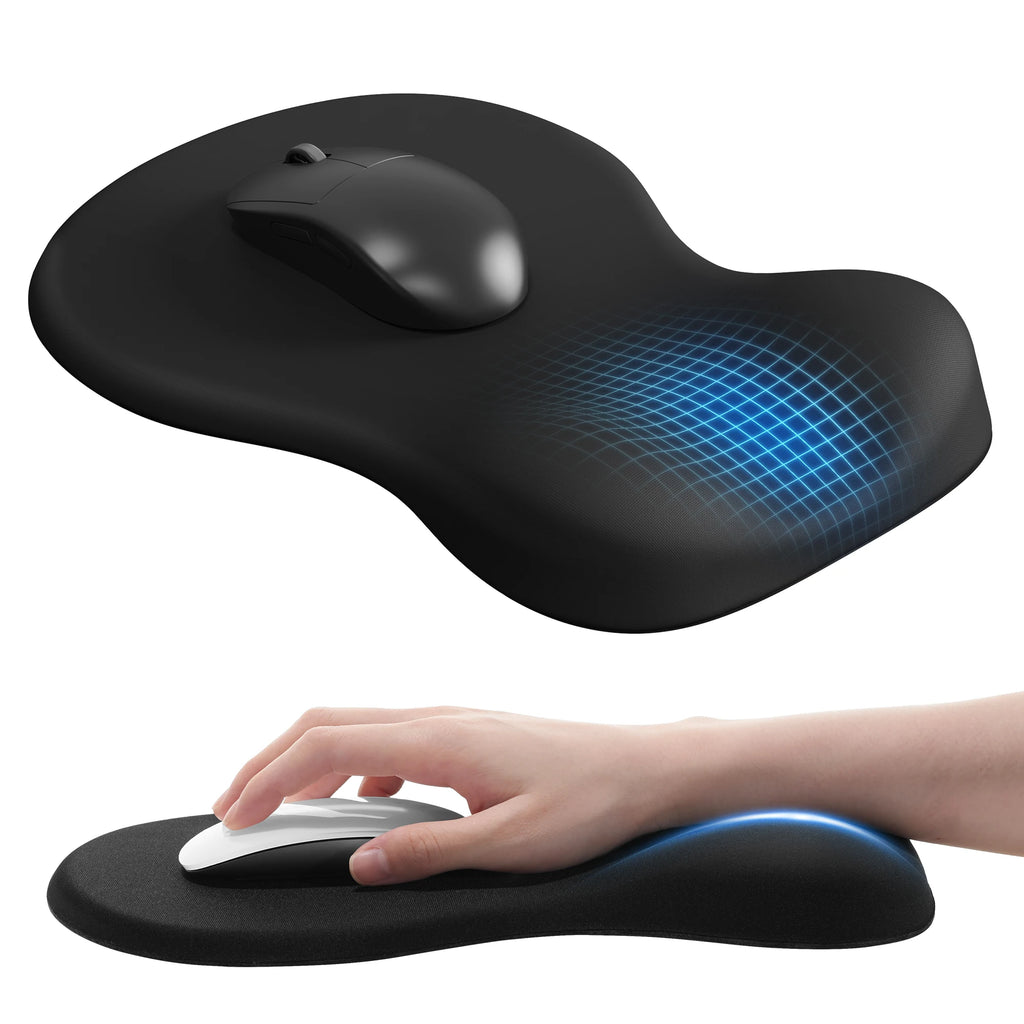 🖱️🖤 Ergonomic Mouse Pad with Wrist Rest – Non-Slip Hard Base