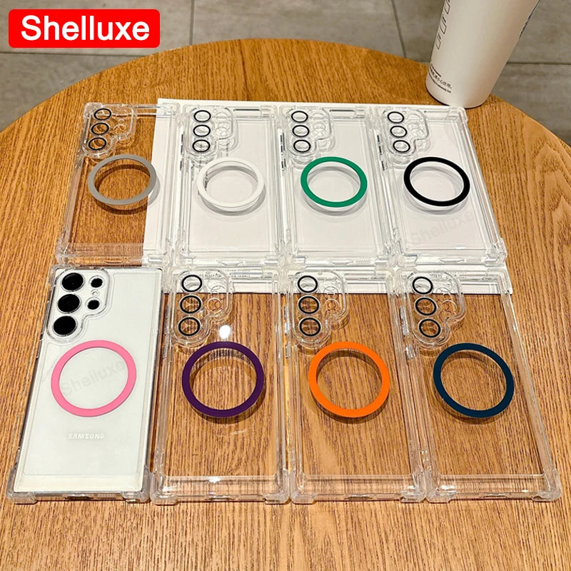 Transparent Armour Magnetic Case for Samsung Galaxy S25 Ultra / S24 / S23