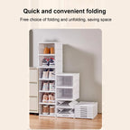 👟✨ Clear Shoe Rack Storage Organizer | Foldable Stackable Shoe Boxes 🧼 | Transparent Shoe Storage for Bedroom, Hallway, Dorm & Workplace