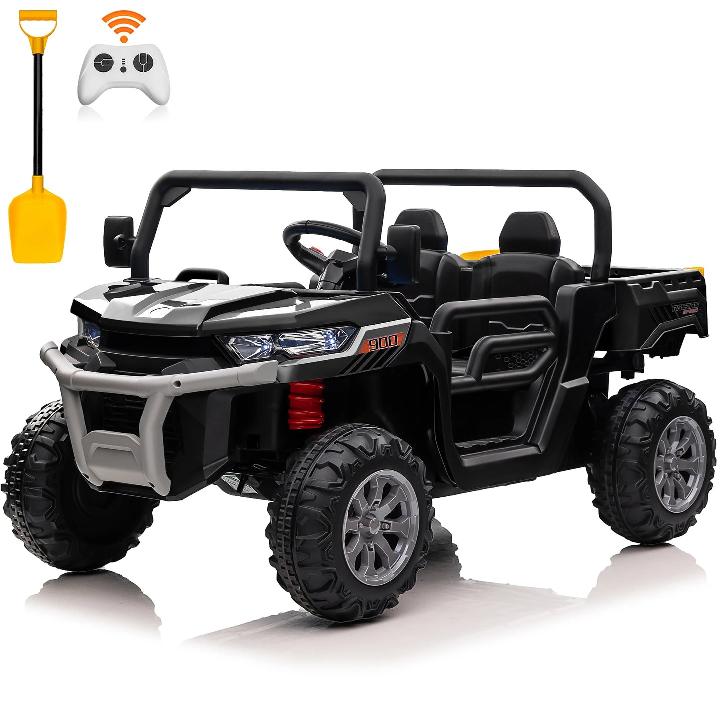 🚜⚡ 24V 2-Seater Ride-On Dump Truck – Kids UTV Electric Car with 2.4G Remote, 4-Wheeler, Bluetooth Music & LED Lights