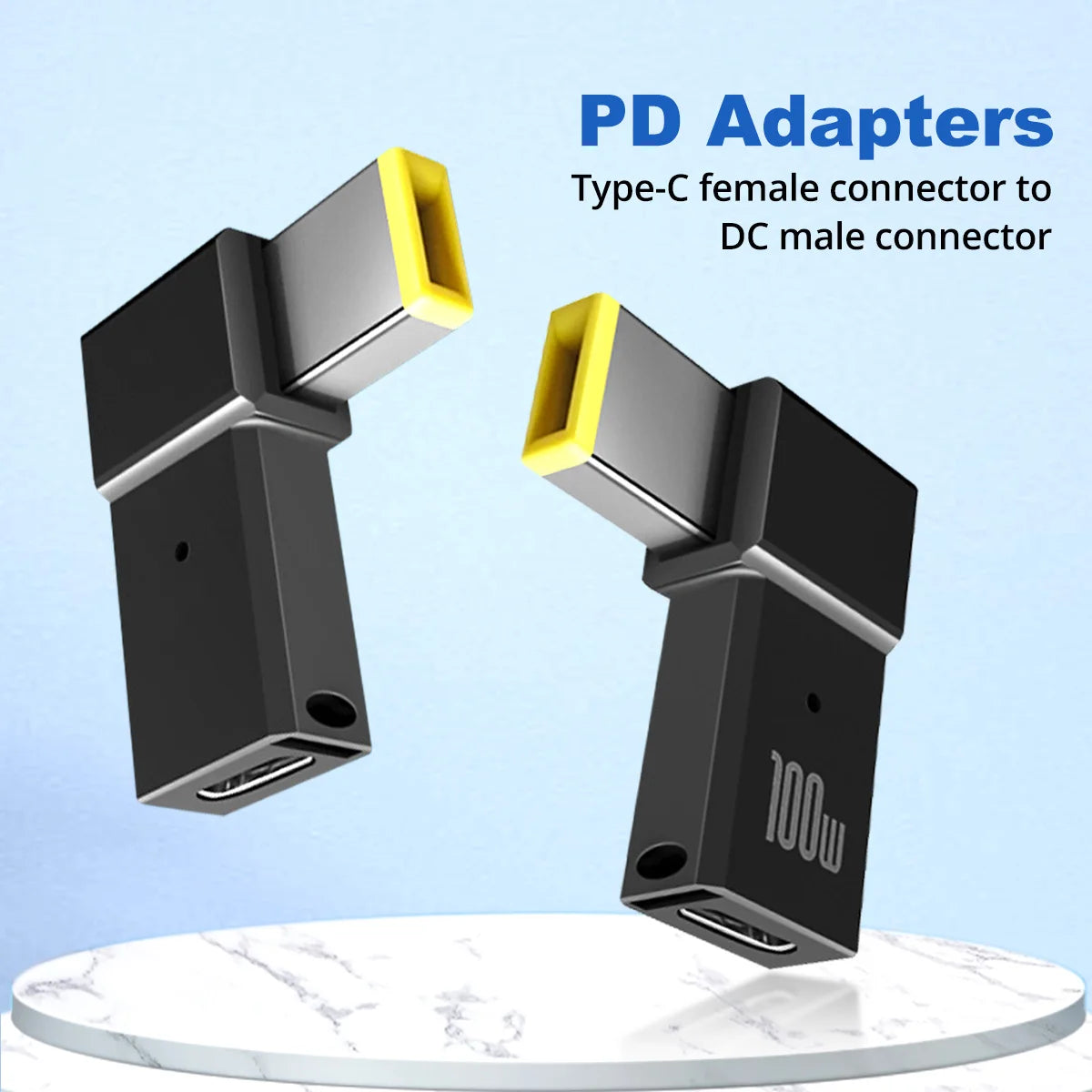 PD 100W USB Type-C Female to DC Male Adapter for Lenovo ThinkPad | Fast Charging Cable Converter Square PD Plug