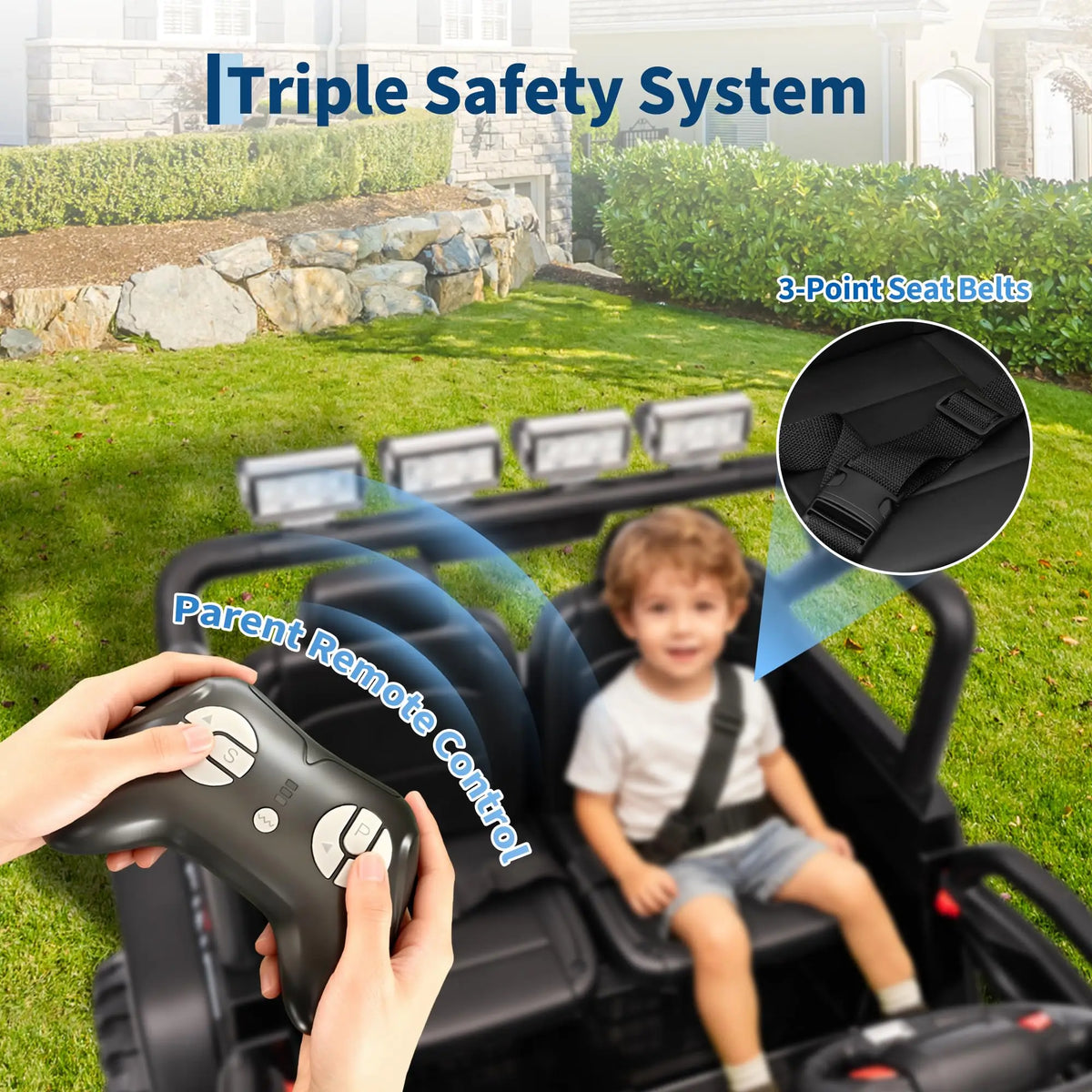 🚙 24V Kids Electric Off-Road Ride-On Car – 2-Seater 4WD Ride On Truck with Parent Remote Control for Boys & Girls Ages 3-8