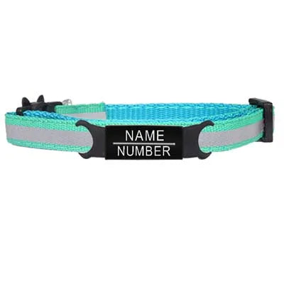 🐱✨ Reflective Adjustable Cat Collar – Personalized ID Free Engraving