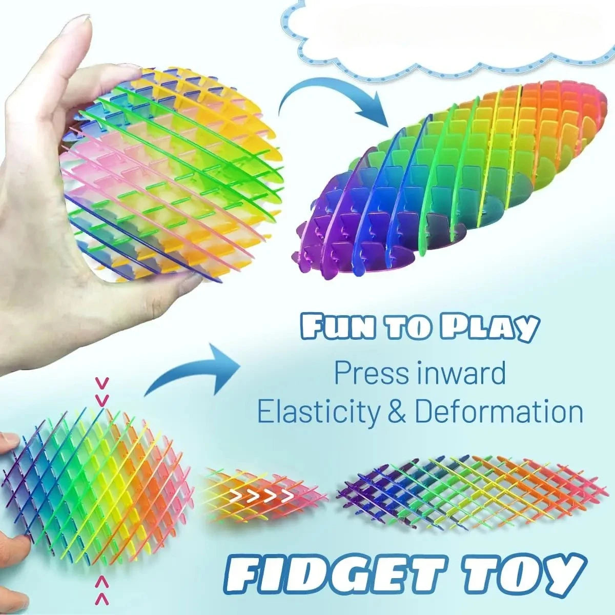 Mini Fidget Worm Toy – Elastic Mesh Sensory Stretch Fidget