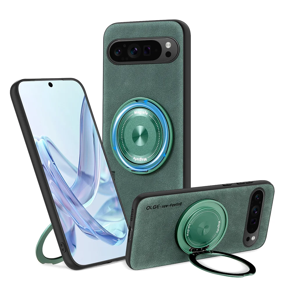 🧲💼📱 Magnetic 360° Metal Ring Leather Case for Google Pixel