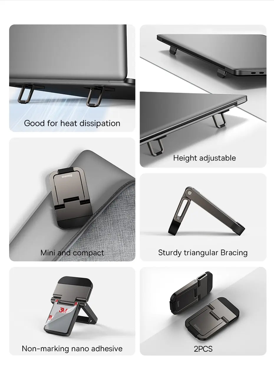 💻📐 Baseus Foldable Laptop Stand – Adjustable Portable Cooling Riser