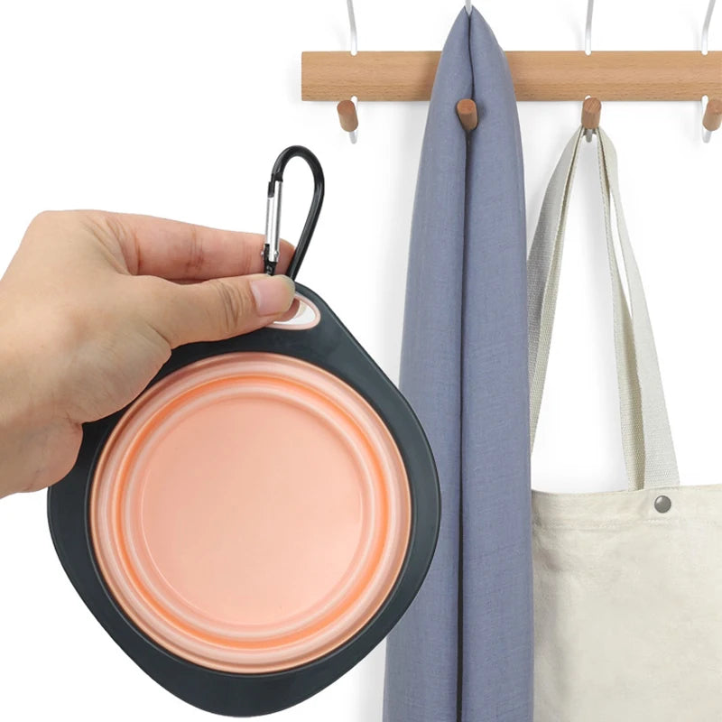 🐾🥣 Folding Silicone Pet Travel Bowl – Collapsible Outdoor Feeder