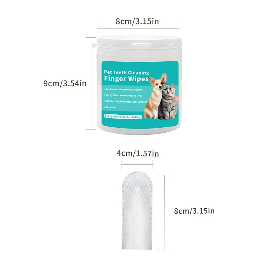 Pet Disposable Finger Toothbrush Wipes – Dog & Cat Oral Cleaning