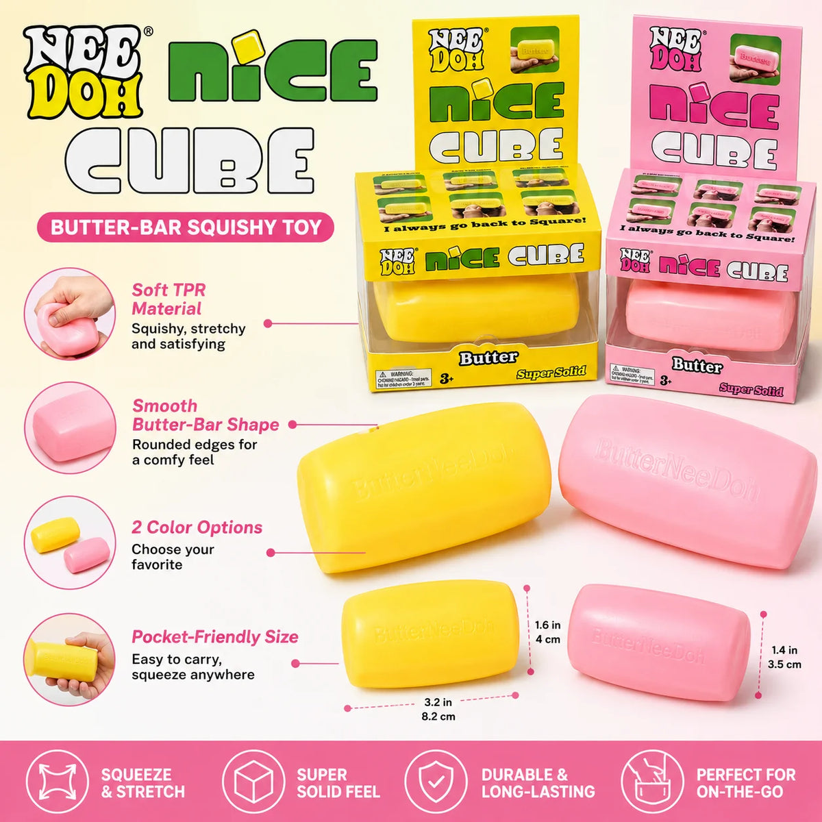NeeDoh Fried Dough Stick Pinch Toy – TPR Sensory Fidget