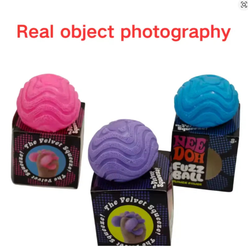 NeeDoh Waves Fuzz Ball – Textured Sensory Squeeze Fidget Toy