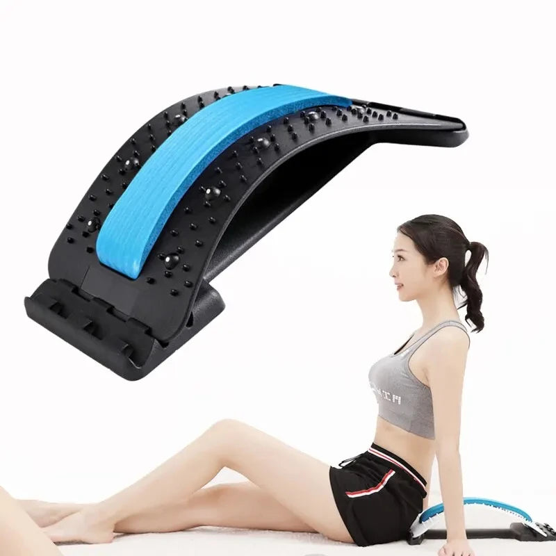 Multi-Level Back Stretcher – Adjustable Lumbar & Cervical Spine Support Massager for Pain Relief💆‍♂️🌈