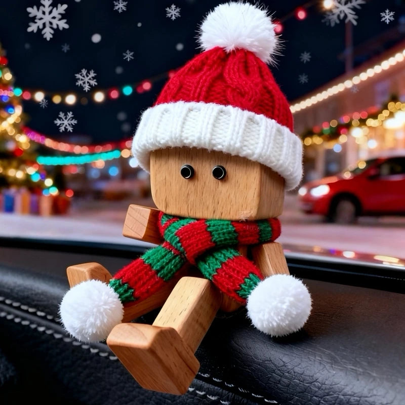Shaking Wooden Man Figurine – Fun Desktop & Car Décor