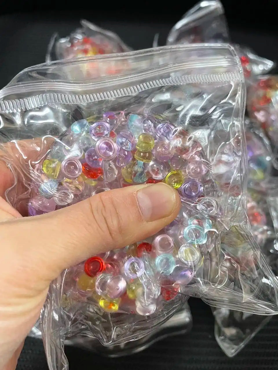 Rainbow Cube Stress Ball – TPR Bead Sensory Squeeze Fidget Toy