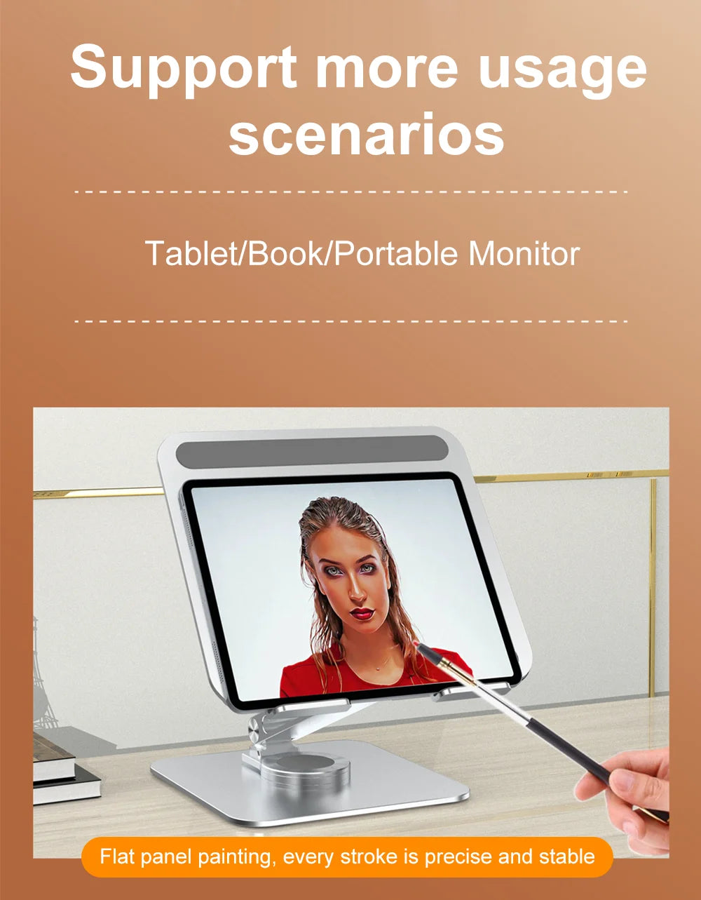 💻🔄 Portable 360° Aluminum Laptop Stand – Foldable Adjustable Holder