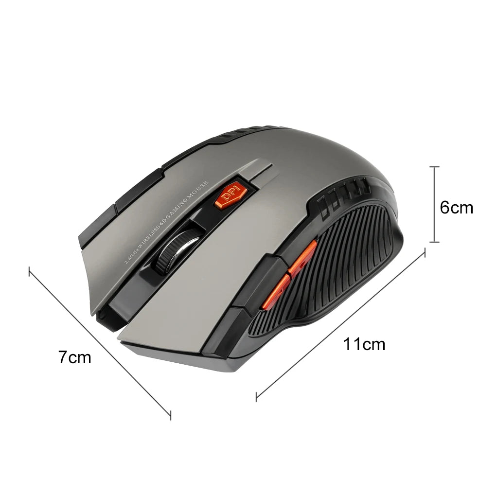 🖱️⚡ 2.4G Wireless Mouse 1600DPI – 6 Button Optical Gamer Mouse