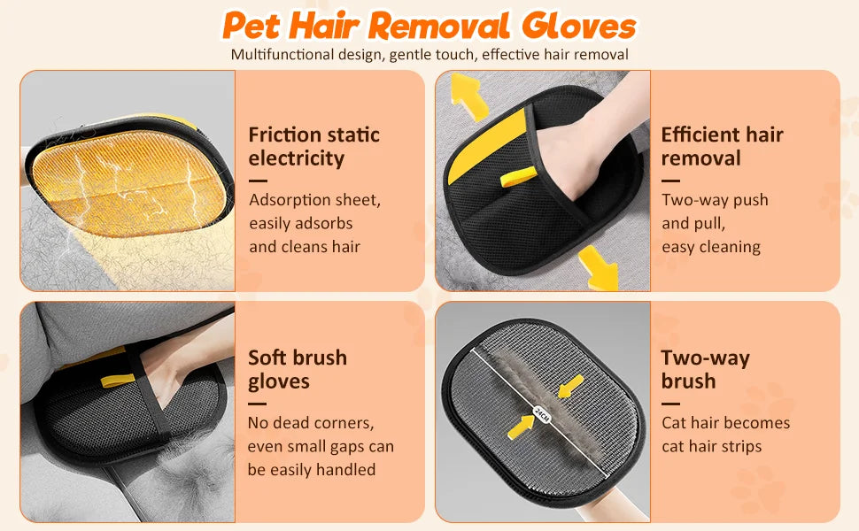 🐾🧤 Pet Hair Remover Glove – Double-Sided Deshedding Brush