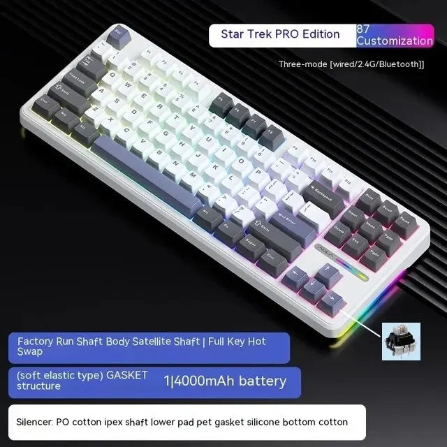 AULA F87 Pro Mechanical Keyboard – Tri-Mode Wireless RGB 87-Key