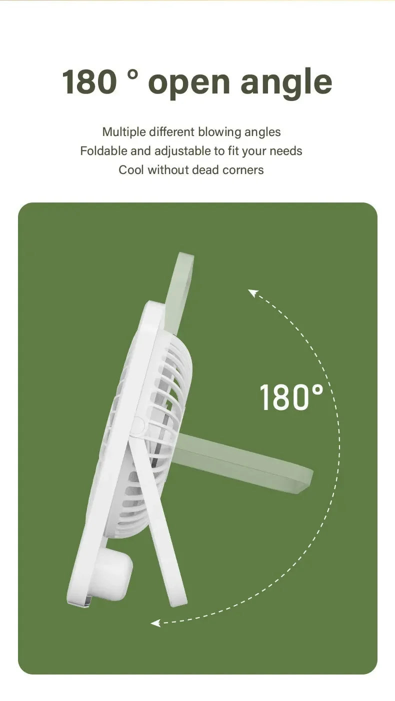 🌬️📱 Xiaomi Portable Desk Fan – 5 Speeds Ultra Quiet with Power Display