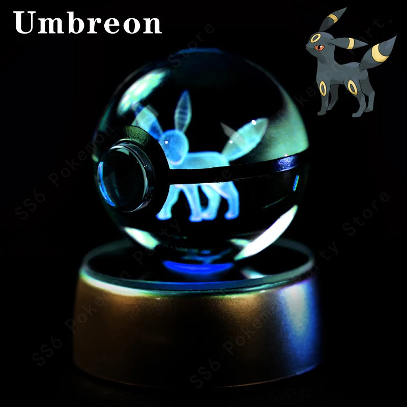Pokémon Crystal Ball 3D Night Light – Mewtwo, Pikachu & Gengar