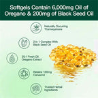 🌿 Oregano Oil Softgels 6000mg + Black Seed Oil 200mg 🌿