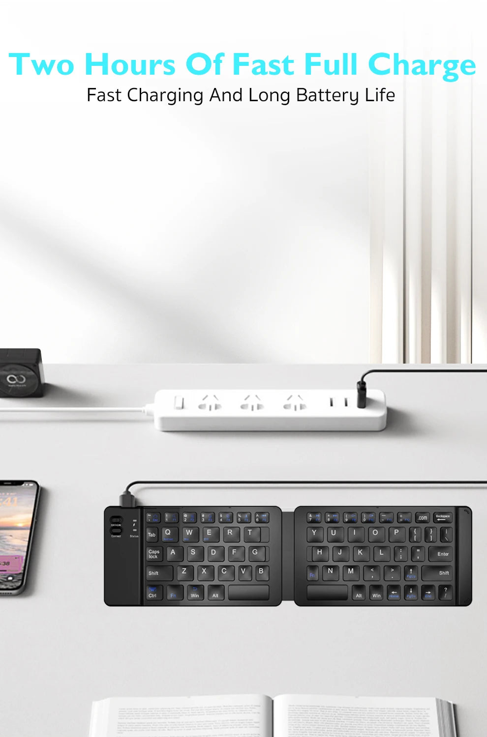 ⌨️📱 Dormin Folding Bluetooth Keyboard – Portable Silent Wireless