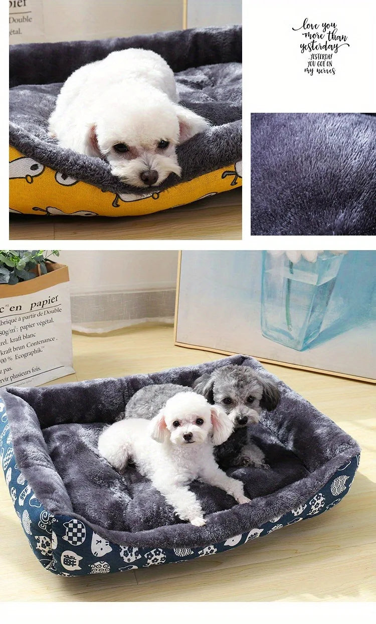🛋️🐾 Winter Plush Pet Bed Sofa – Cozy Dog & Cat Mat