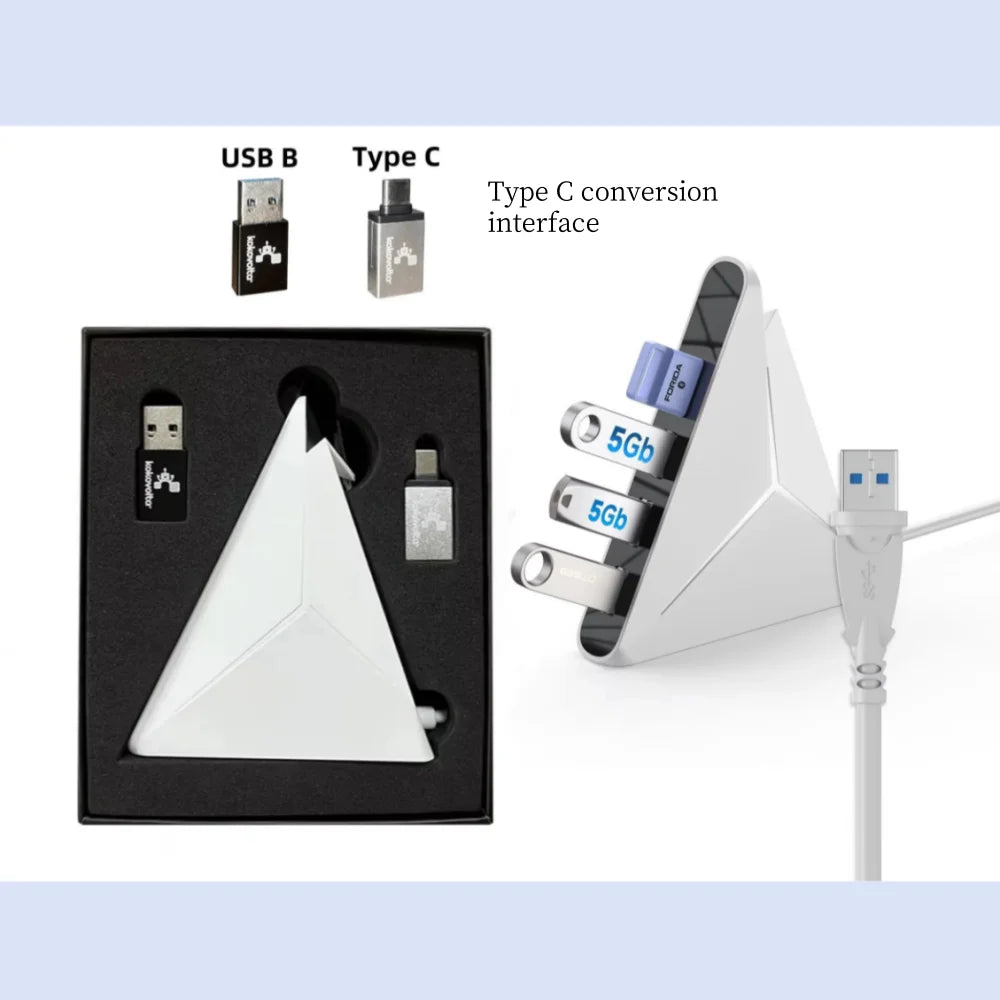🔌💻 4-Port USB 3.0 Hub Docking Station – 5Gbps with LED & 39” Cable