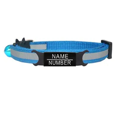 🐱✨ Reflective Adjustable Cat Collar – Personalized ID Free Engraving